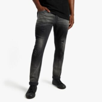 Rj black skinny fit rip and repair jean