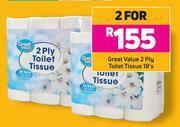 Game Great value 2 Ply Toilet Tissue-For 2 x 18's Pack offer