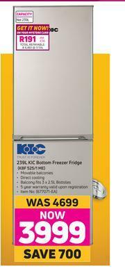 Game KIC 239L Bottom Freezer Fridge KBF 525/1 ME offer