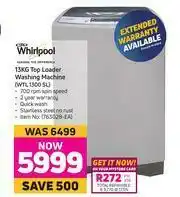 Game Whirlpool 13Kg Top Loader Washing Machine WTL 1300 SL offer