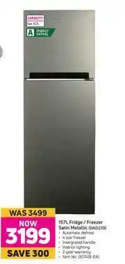 Game Defy 157L Fridge/Freezer Satin Metallic DAD239 offer