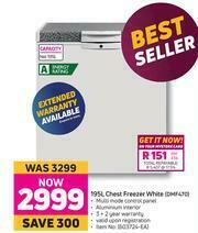 Game Defy 195L Chest Freezer White DMF470 offer