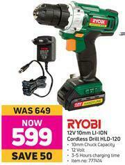 Game Ryobi 12V 10mm Li-Ion Cordless Drill HLD-120 offer