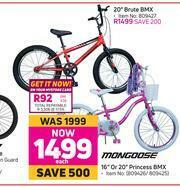 Game Mongoose 16" Or 20" Princess BMX-Each offer