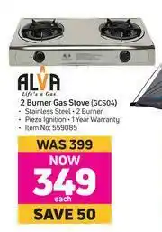 Game Alva 2 Burner Gas Stove (GCS04)-Each offer