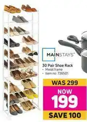Game Mainstays 30 Pair Shoe Rack offer