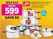 Game Hart 10 Piece Aluminium Solid Lid Pot Set-Per Set offer