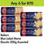 Game Bakers Blue Label Marie Biscuits 200g Assorted-For Any 6 offer
