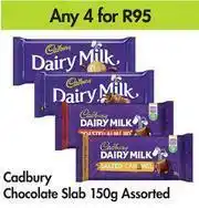 Game Cadbury Chocolate Slab 150g Assorted-For Any 4 offer
