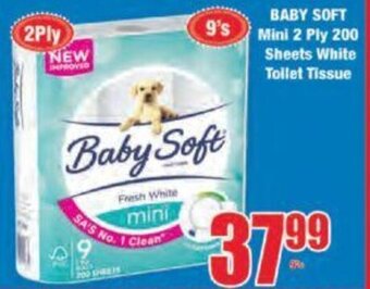 Boxer Baby Soft Mini 2 Ply 200 Sheets White Toilet Tissue 9's offer