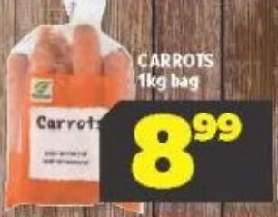 Usave Carrots 1kg bag offer