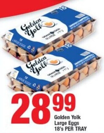 OK Foods Golden Yolk Large Eggs 18's per tray offer