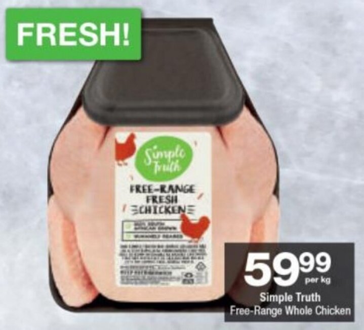 Simple Truth FreeRange Whole Chicken per kg offer at Checkers