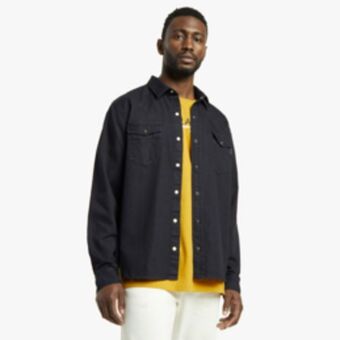 Markham Rj black slim fit basic denim shirt offer