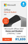 First Shop Microsoft office 2021 home & student lifetime, 1 user offer