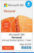 First Shop Microsoft 365 personal annual subscription, 1 user offer