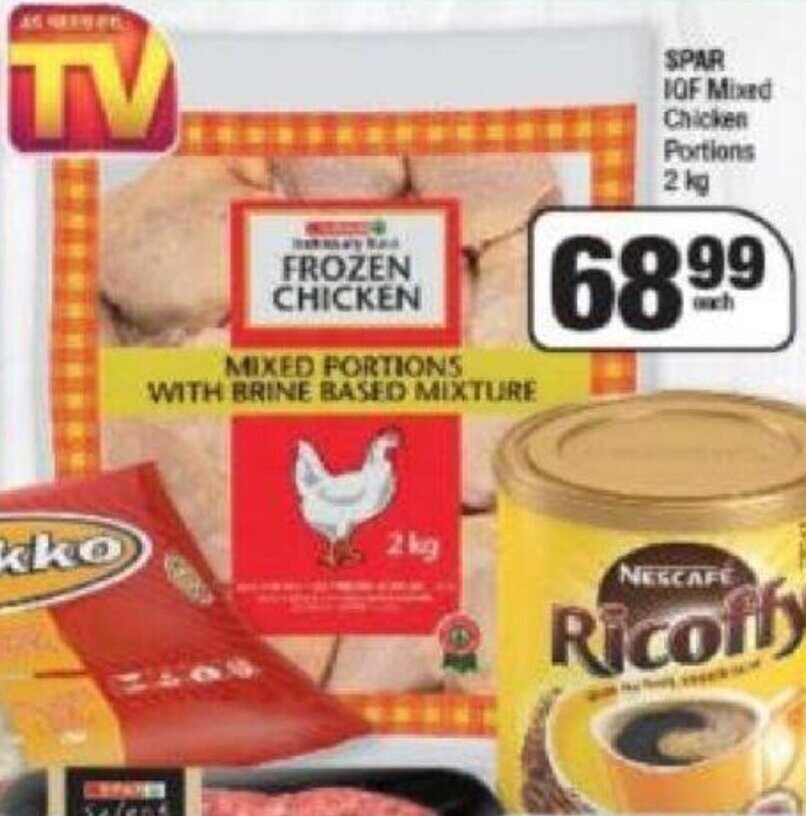 Spar IQF Mixed Chicken Portions 2kg offer at Spar