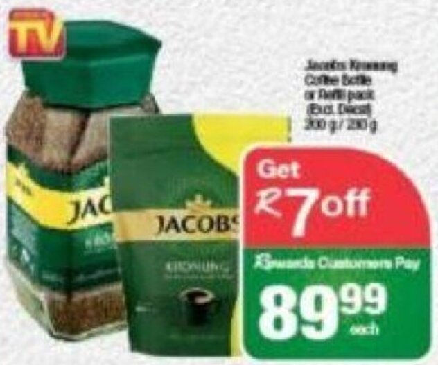 Jacobs Krönung Coffee Bottle or Refill Pack 200g / 230g offer at Spar