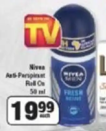 Spar Nivea Anti-Perspirant Roll-On 50ml offer