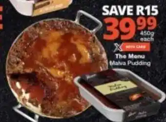 Checkers The Menu Malva Pudding 450g offer