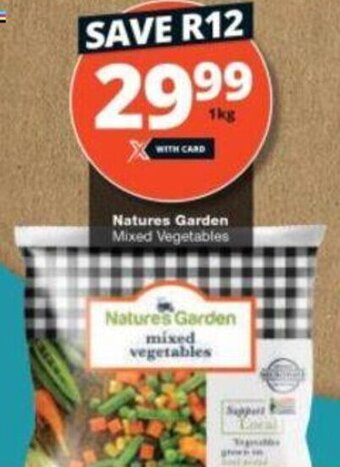 Checkers Natures Garden Mixed Vegetables 1kg offer