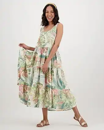Cape Union Mart Old khaki women's bella tiered dress offer