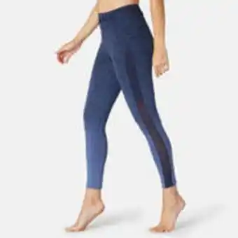 Decathlon Women's slim-fit pilates & gentle gym sport leggings 520 - blue print offer