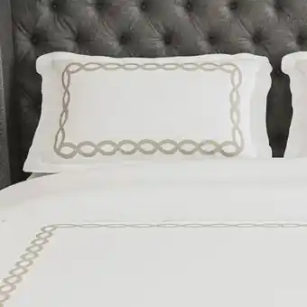 Whitehouse Whisper soft 500 thread count embroidered egyptian cotton paros pillowcase pair - king size offer