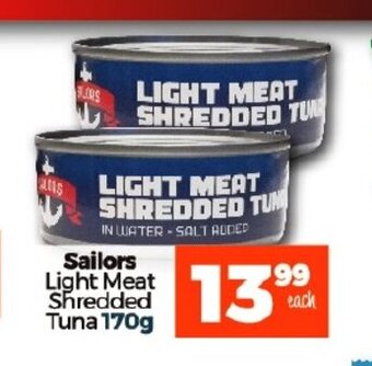 Take 'n Pay Sailors Light Meat Shredded Tuna 170g offer