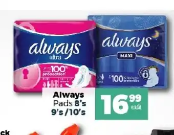 Take 'n Pay Always Pads 8's 9's / 10's offer