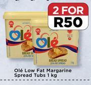 Ole low fat margarine spread tubs-for 2 x 1kg
