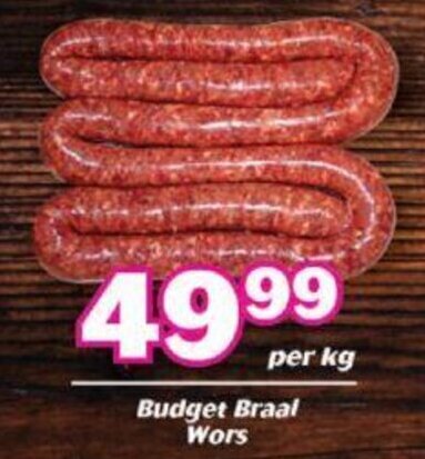 Cambridge Food Budget Braai Wors per kg offer