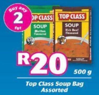 Cambridge Food Top Class Soup Bag Assorted 2 x 500g offer