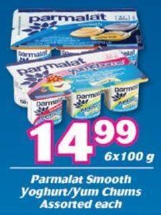 Cambridge Food Parmalat Smooth Yoghurt /Yum Chums Assorted 6 x 100g offer