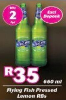 Cambridge Food Flying Fish Pressed Lemon RBs 2 x 660ml offer