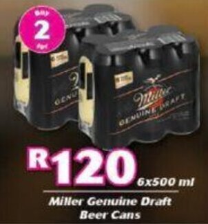 Cambridge Food Miller Genuine Draft Beer Cans 2 x 6 x 500ml offer