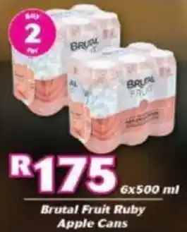 Cambridge Food Brutal Fruit Ruby Apple Cans 2 x 6 x 500ml offer