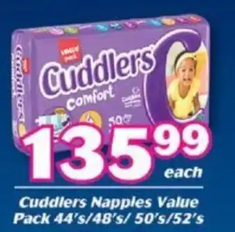 Cambridge Food Cuddlers Nappies Value Pack 44's / 48's / 50's / 52's offer