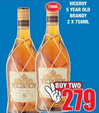 Boxer Liquors Viceroy 5-Year-Old Brandy 2 x 750ml offer