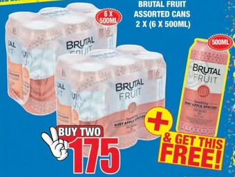 Boxer Liquors Brutal Fruit Assorted Cans 2 x 6 x 500ml offer