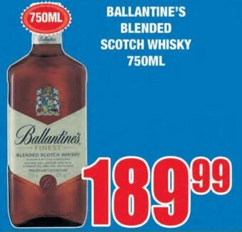 Boxer Liquors Ballantine's Blended Scotch Whisky 750ml offer