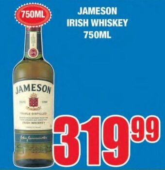 Boxer Liquors Jameson Irish Whisky 750ml offer