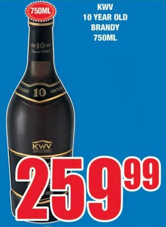 Boxer Liquors KWV 10 Year Old Brandy 750ml offer