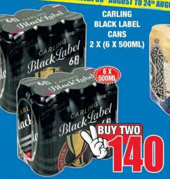 Boxer Liquors Carling Black Label Cans 2 x 6 x 500ml offer