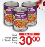 Spar Spar Baked Beans In Tomato Sauce-For 3 x 410g offer