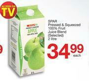 Spar Spar Pressed & Squeezed 100% Fruit Juice Blend (Selected)-2Ltr Each offer