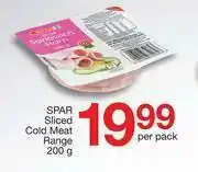Spar Spar Sliced Cold Meat Range-200g Per Pack offer