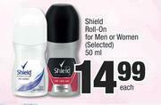 Spar Shield Roll On For Men Or Women (Selected)-50ml Each offer