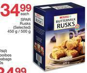 Spar Spar Rusks (Selected)-450g/500g Each offer