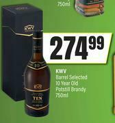 KWV Barrel Selected 10 Year Old Potstill Brandy-750ml